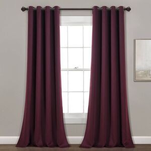 Lush Decor - Set of 2 (84"x52") Insulated Grommet Blackout Wind Plum